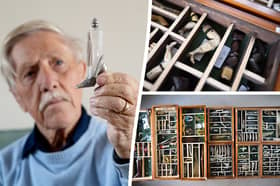 David Bennett, 84, has spent more than a decade and £6,000 of his life-savings trawling flea markets and antique fairs for pocket-sized lower limbs