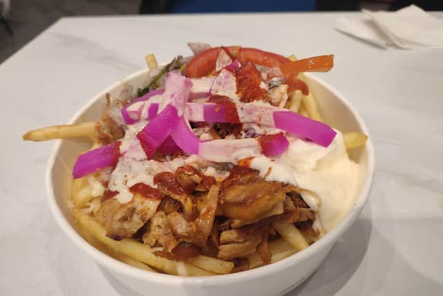 Shawarma Poutine came with a lovely large dollop of Villa Express signature garlic sauce | Image Ria Ghei