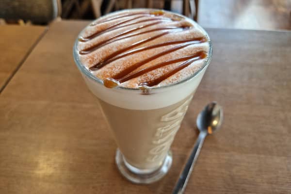 Costa Coffee has launched its Golden Caramel range, this here is the hot version of a latte